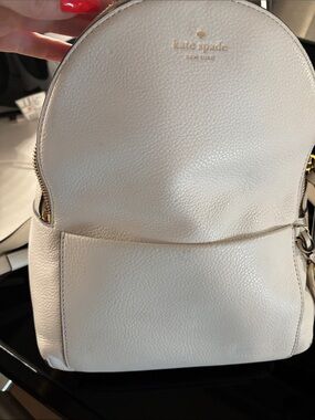 kate spade White Pebbled Leather Mini Backpack
